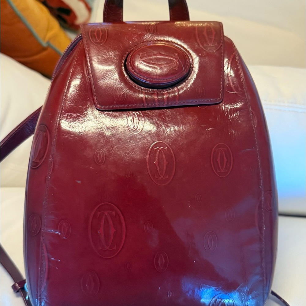 Cartier Deep Red Leather Backpack